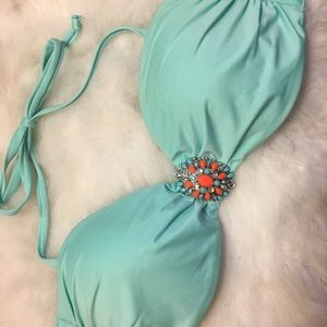 H&M Turquoise Bikini Top with Embellishment